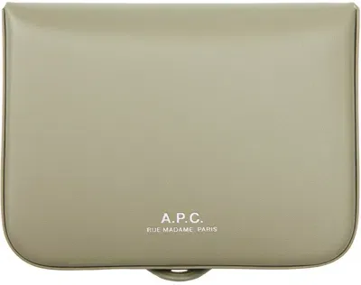 Apc Taupe Josh Card Holder In Green Taupe