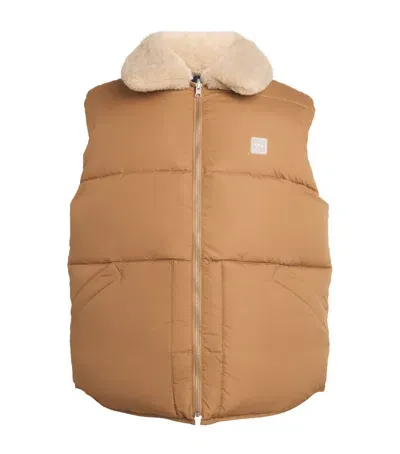 Apc Teddy Reversible Gilet In Beige