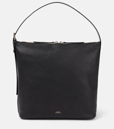 Apc Vera Leather Tote Bag In Black