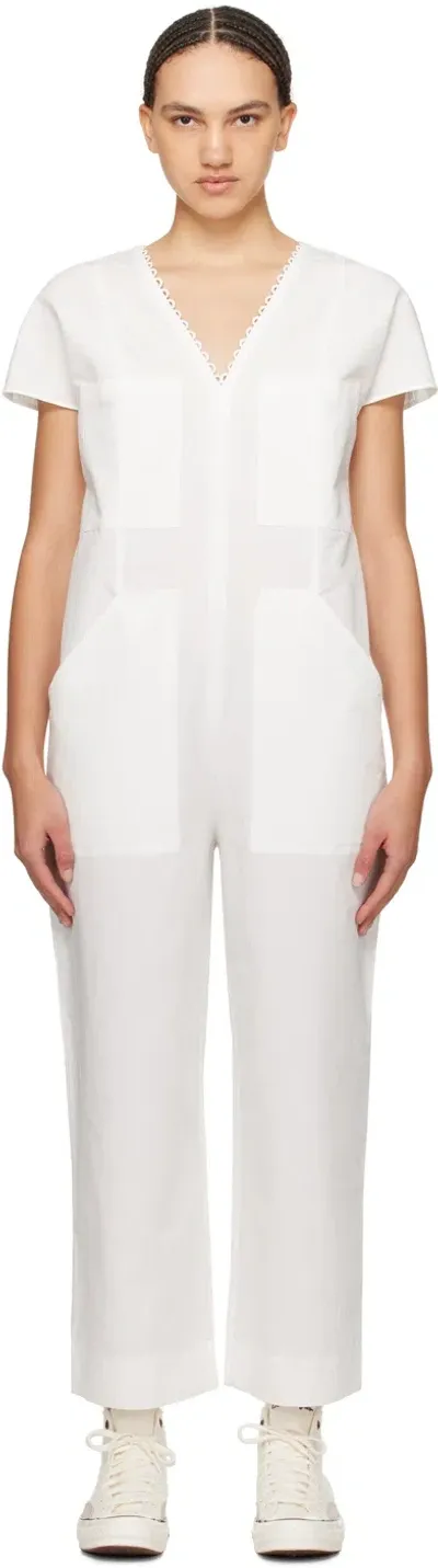 Apc White Ilina Jumpsuit In Aac Off White