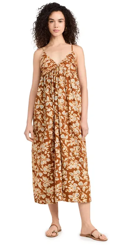 Apiece Apart Glicina Maxi Dress Floras Dabu Spice