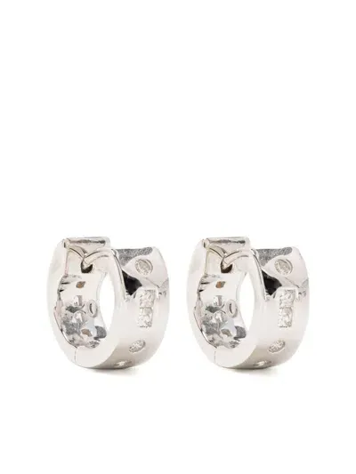 Apm Monaco Crystal-embellished Small Hoops In Silver