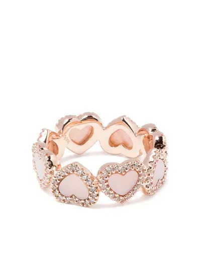 Apm Monaco Heart-motif Band Ring In Pink