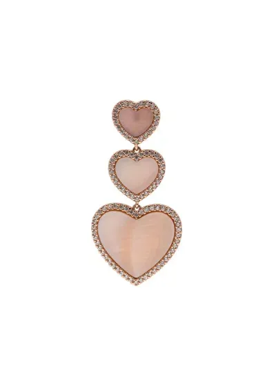 Apm Monaco Nacre Heart Earrings In Pink