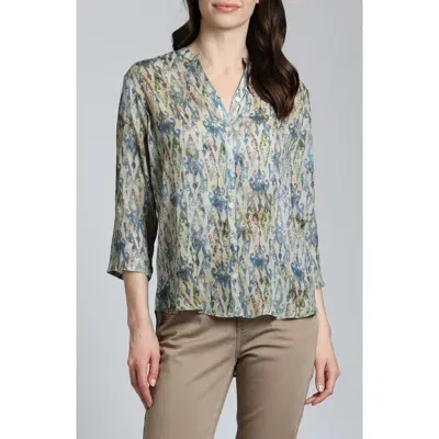 Apny Abstract Print Button-up Shirt In Beige Multi