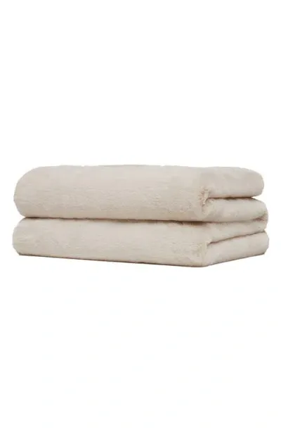 Apparis Brady Faux Fur Throw Blanket In Neutral