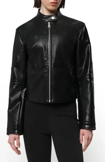 Apparis Faux-leather Jacket In Black