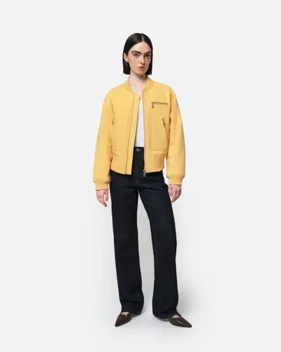 Apparis Faux-leather Bomber Jacket In Yellow