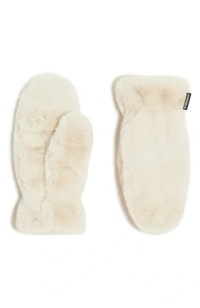 Apparis Coco Faux Fur Mittens In Latte