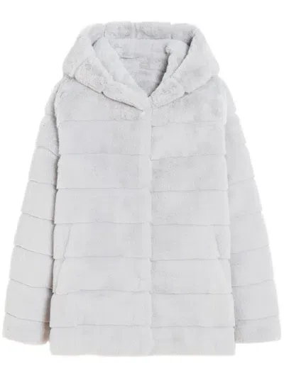 Apparis Goldy Hooded Coat In White