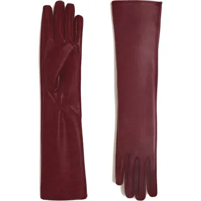 Apparis Gwen Faux Leather Gloves In Crimson