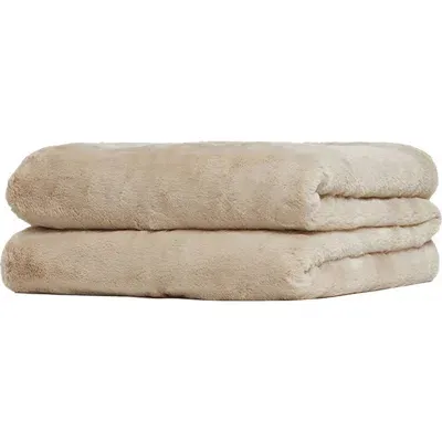 Apparis Jumbo Brady Faux Fur Throw Blanket In Neutral