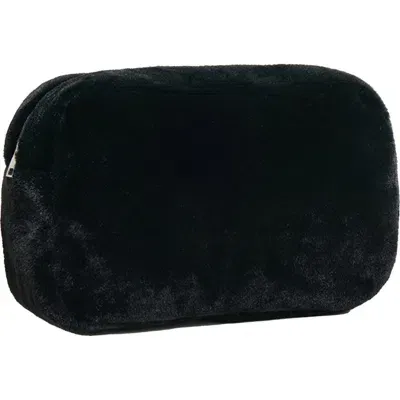 Apparis Jumbo Noor Faux Fur Pouch In Noir