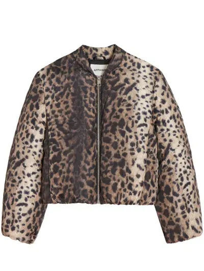 Apparis Leni Bomber Jacket Leopard In Neutrals