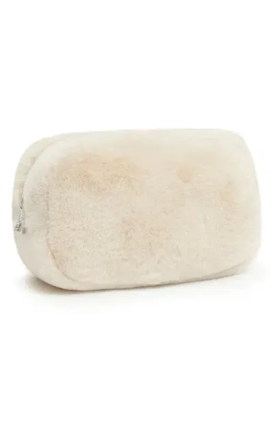 Apparis Noor Faux Fur Pouch In White