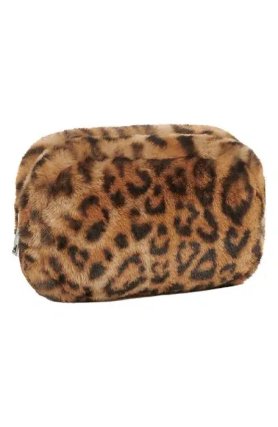 Apparis Noor Leopard Print Faux Fur Pouch In Animal Print