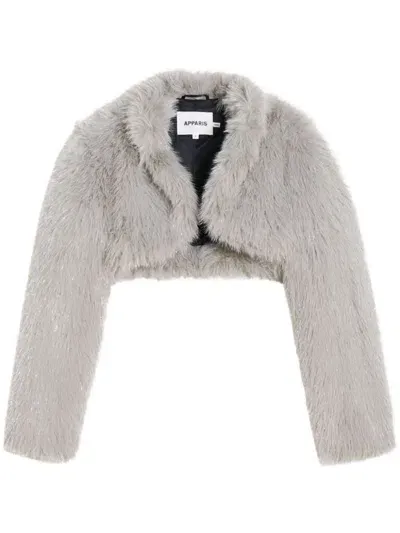 Apparis Odette Faux-fur Jacket In Grey