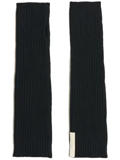 Apparis Ribbed-knit Fingerless Gloves In Noir