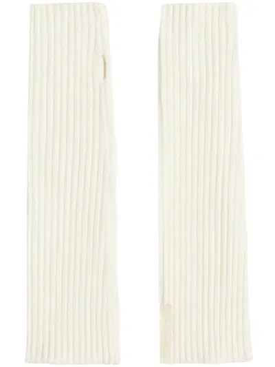 Apparis Ribbed-knit Fingerless Gloves In Neutrals