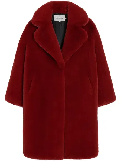 Apparis Steffi Faux-fur Coat In Red