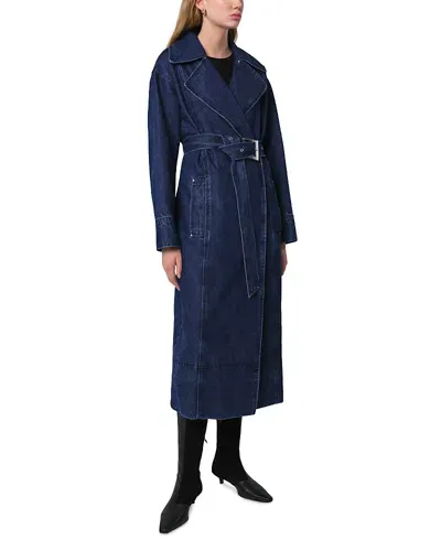 Apparis Tate Denim Trench Coat In Indigo