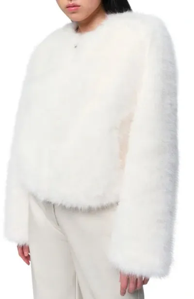 Apparis Aubin Faux Fur Coat In Off White