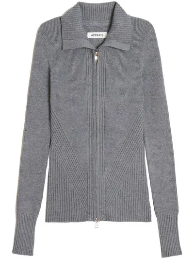 Apparis Zip-up Cardigan In Grey