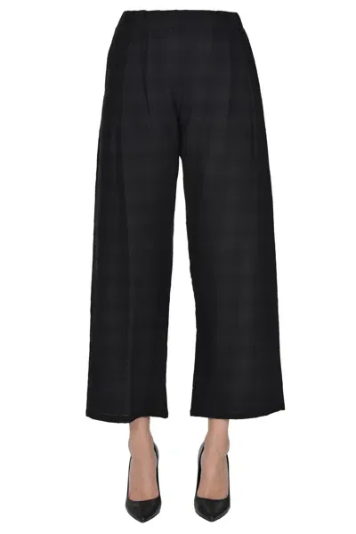 Apuntob Checked Print Trousers In Dark Brown