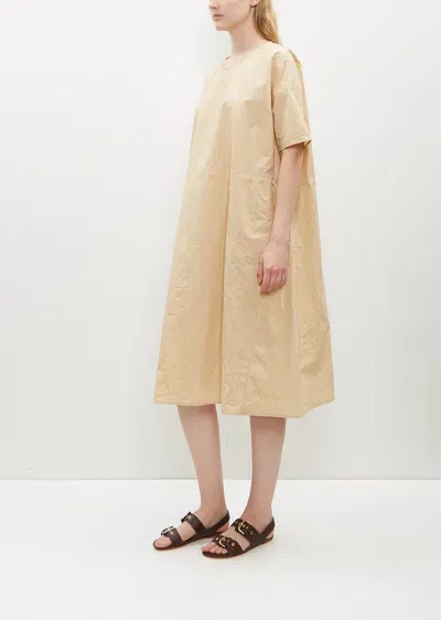 Apuntob Crinkle Poplin Short Sleeve Dress In Honey