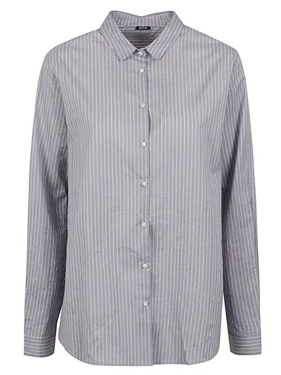 Apuntob Striped Cotton And Silk Shirt In Blue