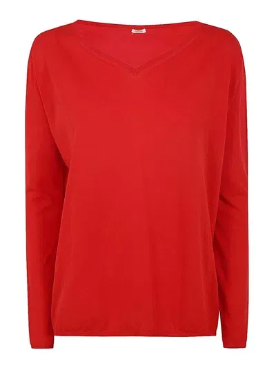 Apuntob V Neck Sweater In Red