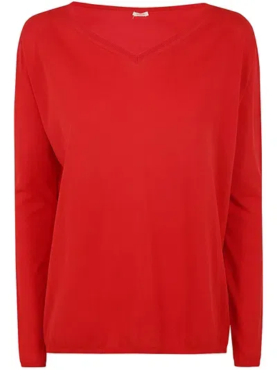 Apuntob V Neck Sweater In Pomegranate