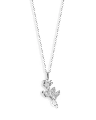 Aqua 3d Rose Pendant Necklace, 16-18 - Exclusive In Silver