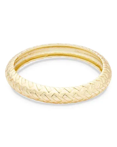 Aqua Basket Weave Bangle Bracelet In Gold