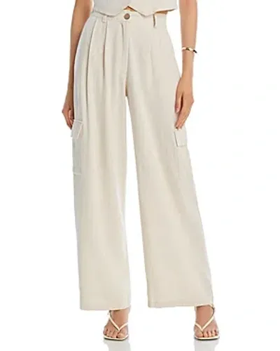 Aqua Cargo Wide Leg Pants - Exclusive In Oatmeal