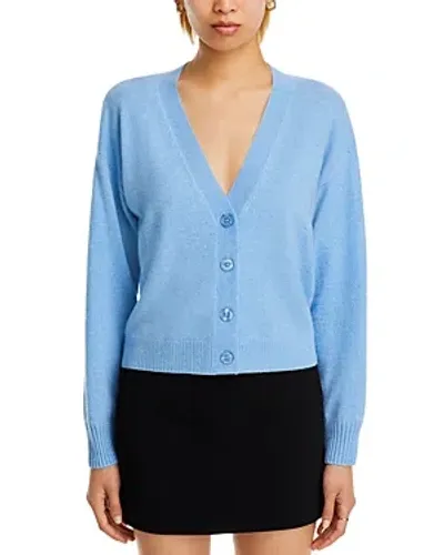 Aqua Cashmere V Neck Cardigan - Exclusive In Heather Blue