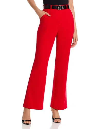 Aqua Crepe Flare Pants - Exclusive In Red