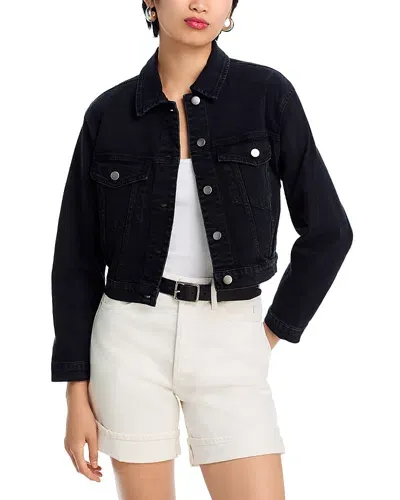 Aqua Cropped Denim Jacket - Exclusive In Black