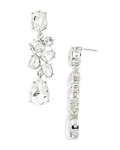 Aqua Crystal Drop Earrings, 1.8l - Exclusive In Silver