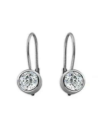 Aqua Cubic Zirconia Drop Earrings - Exclusive In Silver