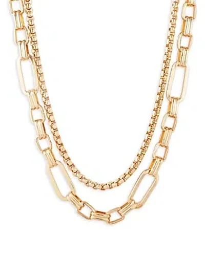 Aqua Double Chain Necklace, 14 - Exclusive In Gold