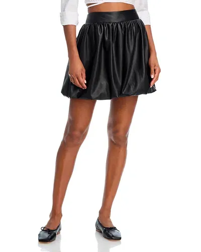 Aqua Faux Leather Bubble Mini Skirt - Exclusive In Black