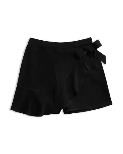 Aqua Girls' Woven Ruffled Skort, Little Kid, Big Kid - Exclusive In Black