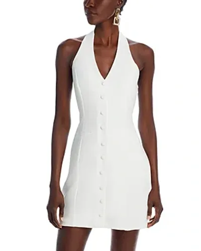 Aqua Halter Mini Dress - Exclusive In White