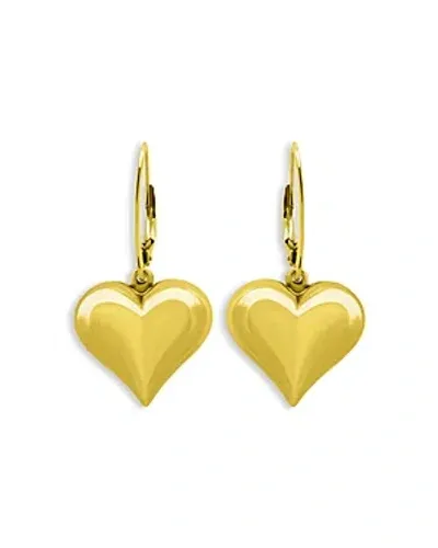 Aqua Heart Drop Earrings In 18k Gold Plated Sterling Silver - Exclusive