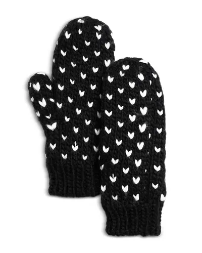 Aqua Heart Mittens - Exclusive In Black