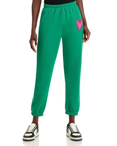 Aqua Heart Patch Sweatpants - Exclusive In Green