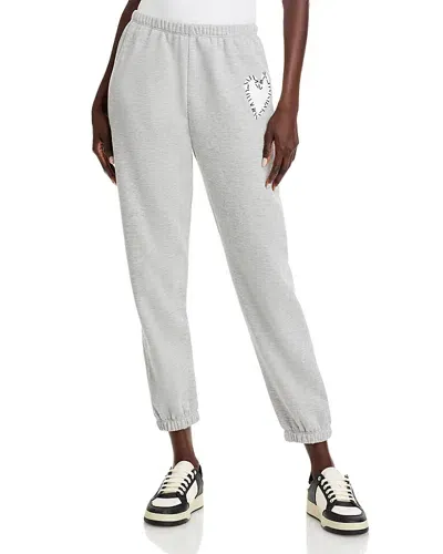 Aqua Heart Patch Sweatpants - Exclusive In Heather Grey