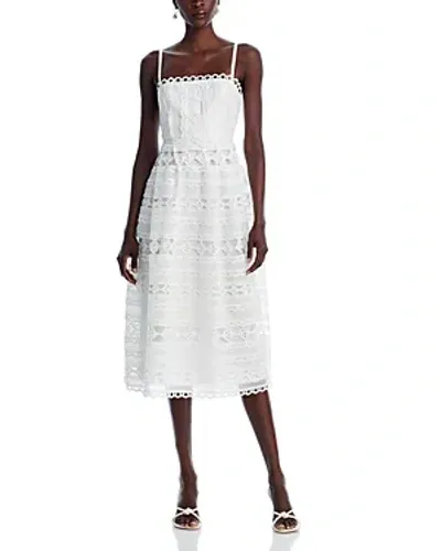 Aqua Lace Inset Midi Dress - Exclusive In White