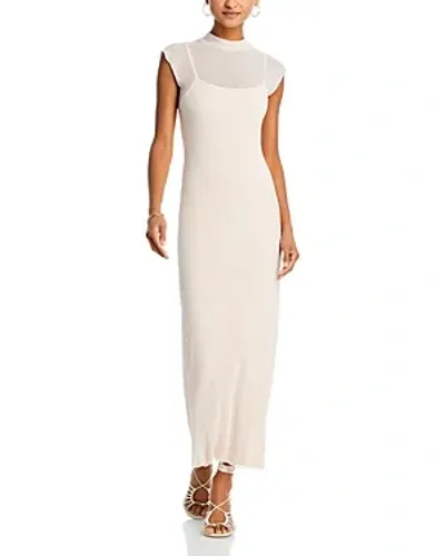 Aqua Mesh Mock Neck Maxi Dress - 100% Exclusive In Blush